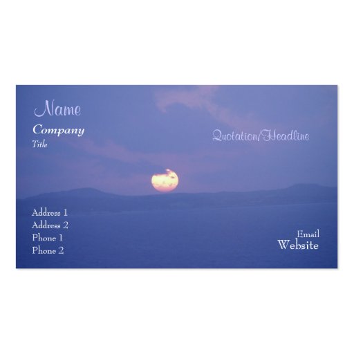Purple Sunset Business/Profile Card Business Card (front side)