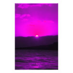 Purple Sunset Customized Stationery