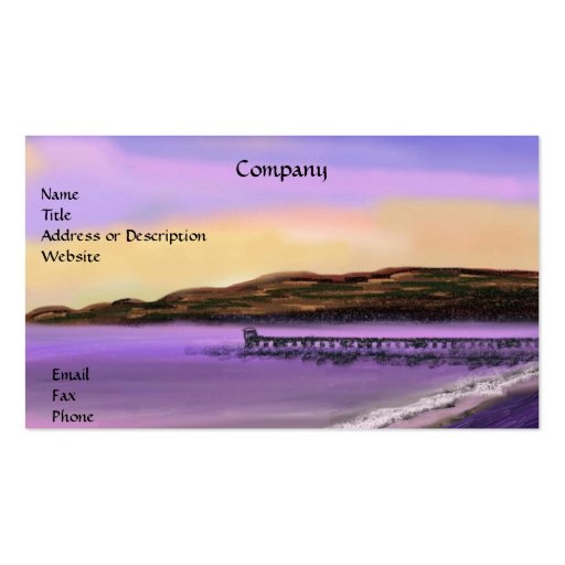 Purple Sunset over the Pier Business Card (front side)