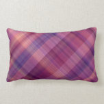 Purple sunset plaid pillow