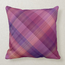 Purple sunset plaid throw pillows