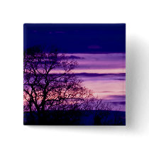 Purple Sunset Tree Silhouette button pin buttons