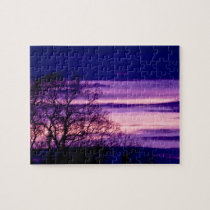 Purple Sunset Tree Silhouette jigsaw puzzle puzzles