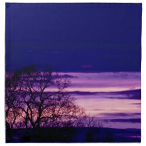 Purple Sunset Tree Silhouette napkins napkins