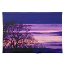 Purple Sunset Tree Silhouette placemat placemats