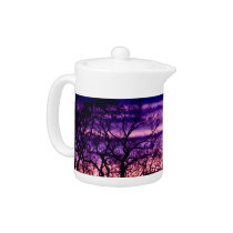 Purple Sunset Tree Silhouette teapots