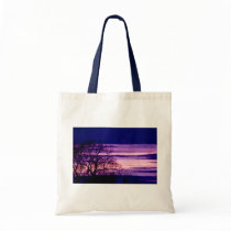 Purple Sunset Tree Silhouette tote bag bags