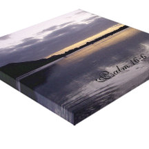 Purple Sunset Watercolor - Psalm 16:6 Stretched Canvas Print