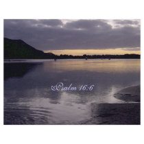 Purple Sunset Watercolor - Psalm 16:6 Flyer Design