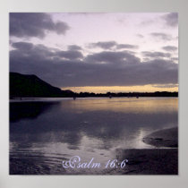 Purple Sunset Watercolor - Psalm 16:6 posters