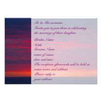 Purple Sunset Wedding Custom Invitations