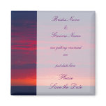 Purple Sunset Wedding Save The Date magnets