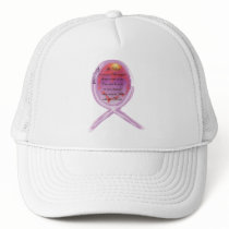 Purple Survivor Ribbon Surrounds Words to Live By hats