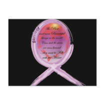 Purple Survivor Ribbon Surrounds Words to Live By postcards