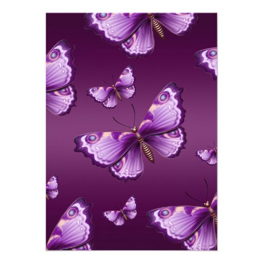 Purple Sweet16 Butterfly & Tiara Birthday Invite