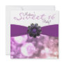 Purple Sweet 16 Birthday Party Personalized Invites