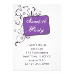 Purple Sweet 16 Birthday Party Invitation