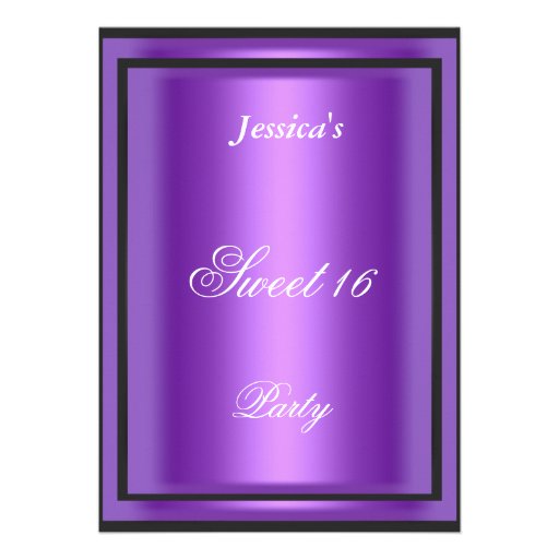 Purple sweet 16 Birthday Party Custom Announcements