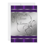 Purple Sweet Sixteen Birthday Party Invitations
