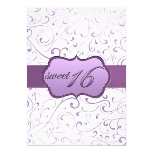 Purple Sweet Sixteen Invitation