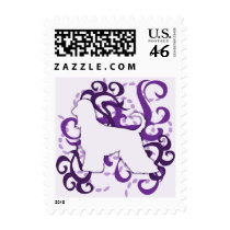 Purple Swirl Afghan Hound Stamp