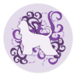 Purple Swirl Afghan Hound Sticker