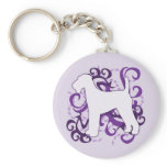 Purple Swirl Airedale Terrier Key Chains