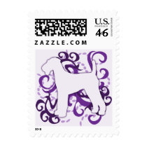 Purple Swirl Airedale Terrier Stamps
