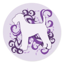 Purple Swirl Airedale Terrier Sticker