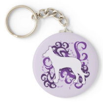 Purple Swirl Beauceron Keychain