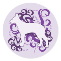 Purple Swirl Beauceron Round Stickers