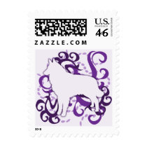Purple Swirl Belgian Tervuren Postage Stamps