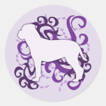 Purple Swirl Bullmastiff Sticker