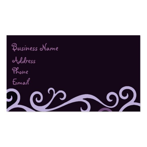 Purple Swirl Business Card (front side)