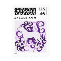 Purple Swirl Dogo Argentino Stamps