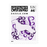 Purple Swirl Flat-Coated Retriever postage