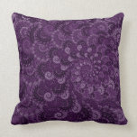 Purple Swirl Fractal Art Pattern Pillow
