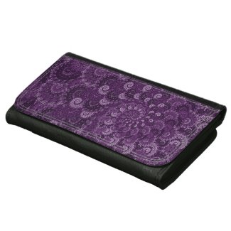 Purple Swirl Fractal Art Pattern Women's Wallets