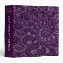Purple Swirl Fractal Pattern 3 Ring Binders