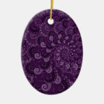 Purple Swirl Fractal Pattern Christmas Ornament