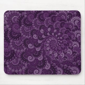 Purple Swirl Fractal Pattern Mousepads