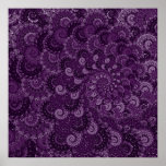 Purple Swirl Fractal Pattern Print