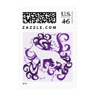 Purple Swirl German Shepherd stamp