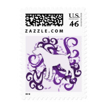 Purple Swirl German Wirehaired Pointer Postage Stamps