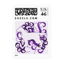 Purple Swirl Gordon Setter Postage Stamp