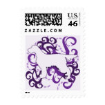 Purple Swirl Gordon Setter postage