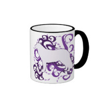 Purple Swirl Kuvasz Coffee Mugs