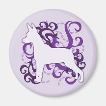 Purple Swirl Min Pin Fridge Magnet