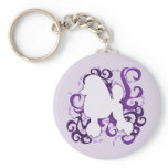 Purple Swirl Poodle Keychains