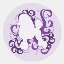 Purple Swirl Poodle Stickers